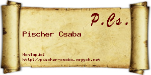 Pischer Csaba névjegykártya