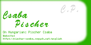 csaba pischer business card